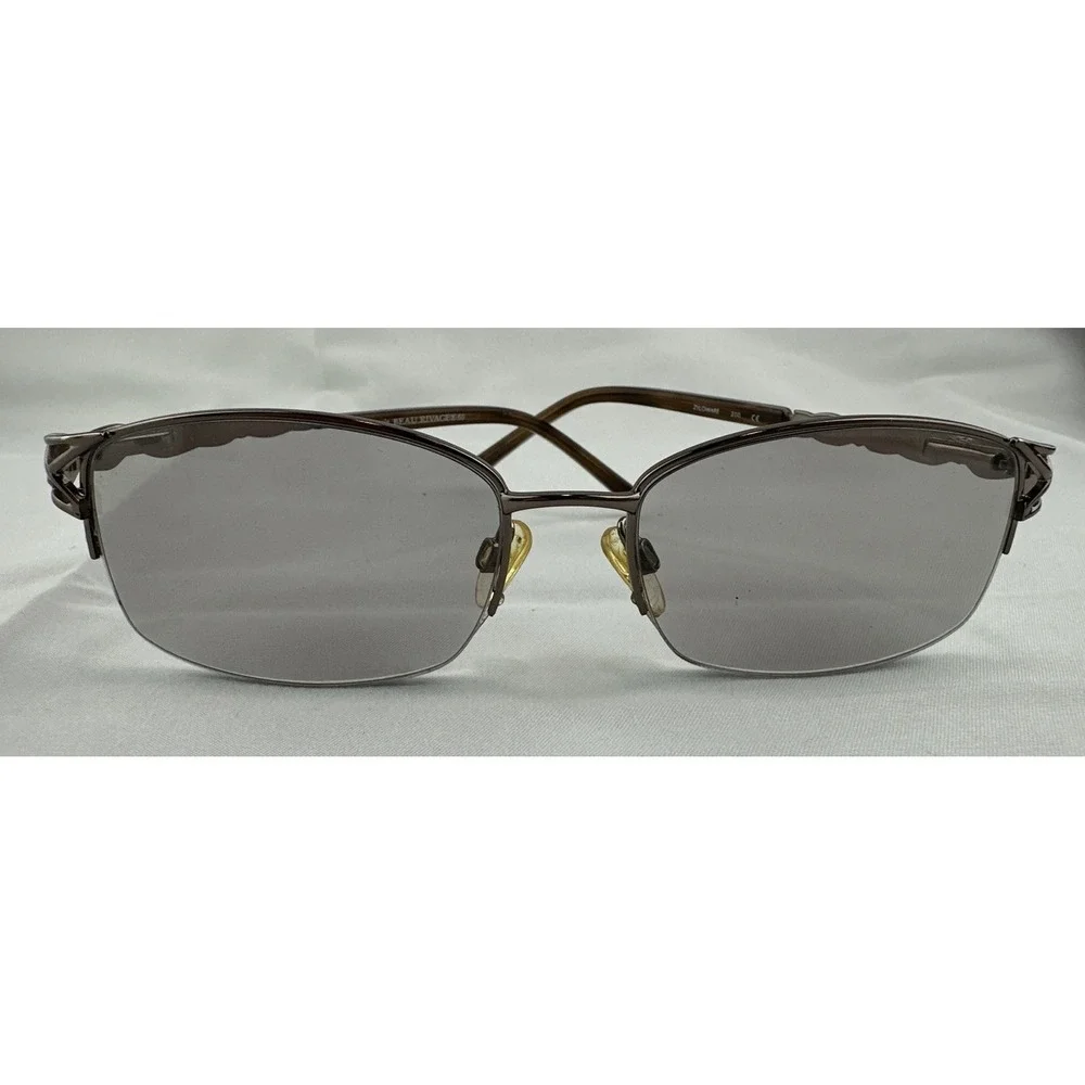 Sophia Loren's Beau Rivage 60 Eyeglasses Frame Women's Gunmetal Half‎ Rim 53-17